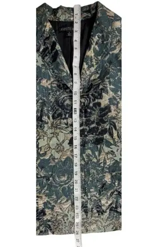 Lafayette 148 Helena Jacket Size 4 Floral Brocade Blue Green Workwear Office