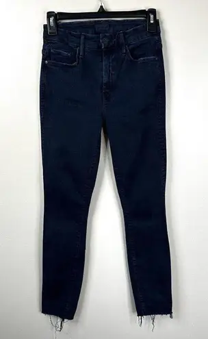 MOTHER Denim Jeans Womens 24 High Waisted Looker Ankle Fray in Midnight