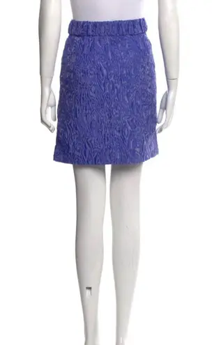 Ganni Asymmetrical Textured Mini Skirt Purple Blue Iris size 40 US 8-10