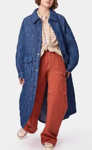 Bernardo BERNIE Oversize Quilted Denim Coat Jacket