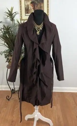 Sistè’s Made In Italy Pea Coat Purple SM Pocket Long Sleeve Open Wool Blended