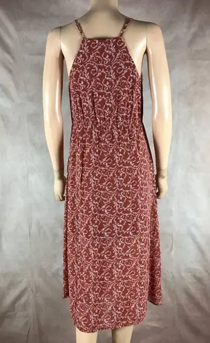 Blu Pepper  Rustic Floral Print Chiffon Midi Dress SMALL