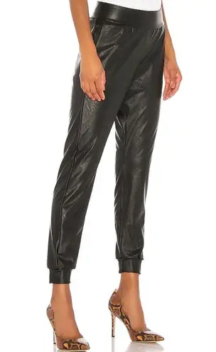 Commando black faux leather joggers
