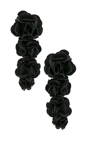 Shashi Lily Earrings in Black Womens New with Box Dangle Drop Flowers