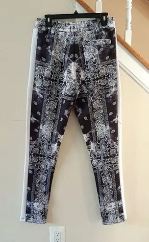 Rue 21 Joggers Pants Beached Parsley Bandana Print Blue and White Size S