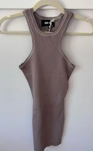 Retrofête Jill Rib Knit Mini Dress Retrofete Ser O Ya Size Medium Brown Taupe NWT