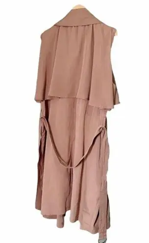 BCBGMAXAZRIA  Brielle Sleeveless Belted Trench Coat Mocha Beige Womens Size Large