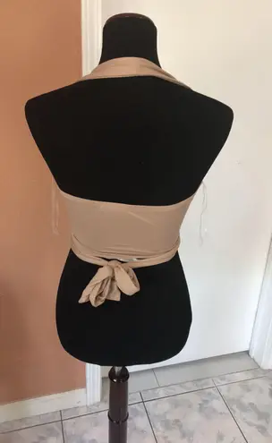 Crop Halter Top Tan
