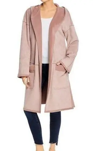 B New York Faux Suede Oversized Hooded Coat in Dusty Blush Size Medium NWT