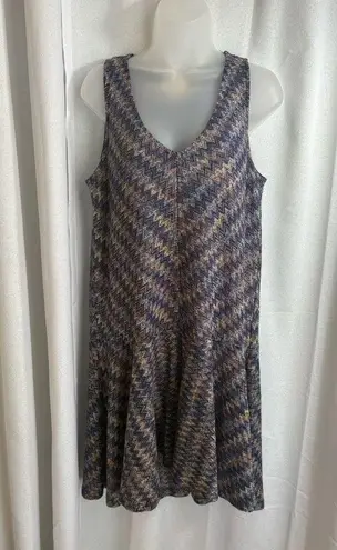 Maeve Anthropologie Westwater Chevron Knit Shift Dress Size Medium EUC 0368