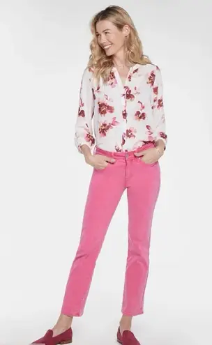 NYDJ NWT Marilyn Straight Ankle Jeans IN Color: Pink Peony