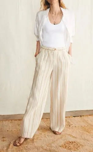 Faherty Monterey 100% Linen Elastic Waist Wide