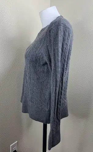 Pendleton Women’s Sz XL Fit M/L Gray Cable Knit Sweater Merino Wool Long Sleeve