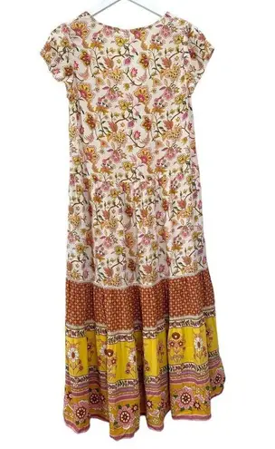 Spell & The Gypsy Portobello Road Babydoll Midi Dress Size XS Yellow