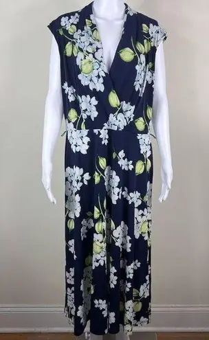London Times Woman Floral Surplus Style Maxi Dress (Missing Belt)