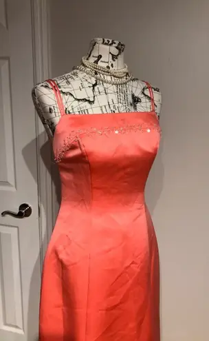 Alfred Angelo Colorful Coquette Formal Evening Prom High Low Satin Bead Evening Colorful Formal Vintage y2k mermaid embellished Orange π