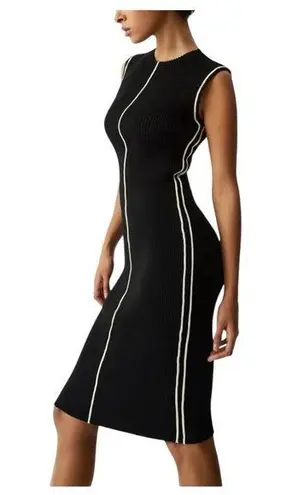 COMMENSE Sleeveless Color Block Sweater Dress COLOR