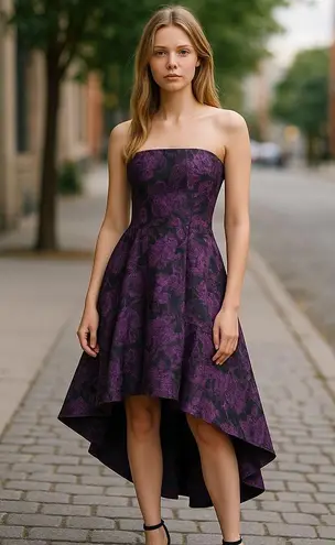 Aidan Mattox NWT Strapless Jacquard Midi Dress