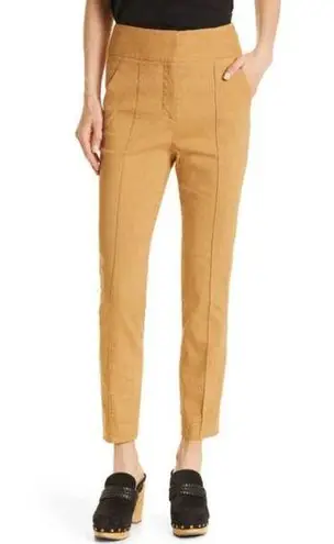 Veronica Beard Lago Tan Linen Blend High Waist Ankle Pants Size 14