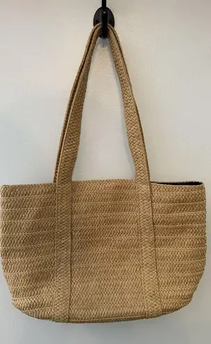 Draper James Everyday Woven Straw Shoulder Purse Natural Tote Bag Beach Resort