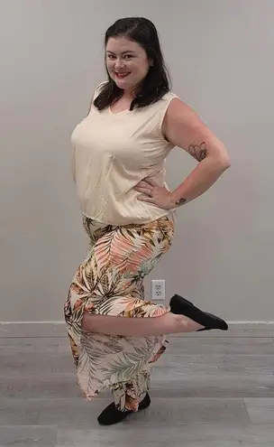 Pineapples Tropical Tank Top And Slit Pants Set