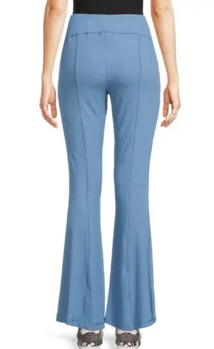 Area Stars New Ribbed Knit Flare Leg Full Length Pull On Pants Blue Size Small