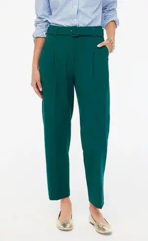 J.Crew NWT  Green Petite Belted Straight-Leg Trouser Pant