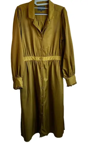 FRNCH Women's Collared Long Sleeve Button Down Maxi Dress Size M