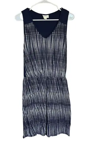 Deletta Anthropologie Janie Jersey Dress Blue Motif White Women’s Medium