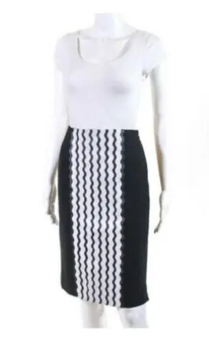 Opening Ceremony Pencil Skirt 2 Graphic Wave Crepe Illusion New York Fashion