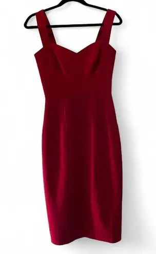 Dress the Population Nicole Sweetheart Neck Bodycon Midi Dress Garnet XS
