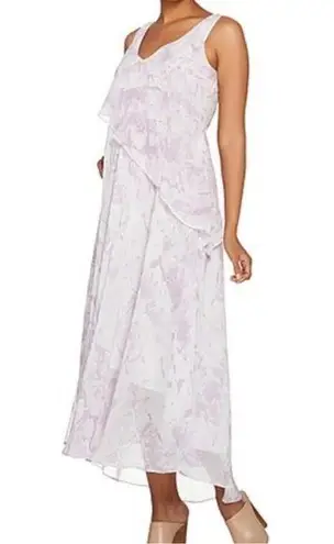 H by Halston lavender sky floral layered maxi dress women’s size 12