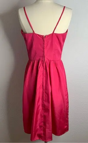 Vintage 80s Handmade Hot Pink Mini Dress & Overlay Jacket Set Size Small