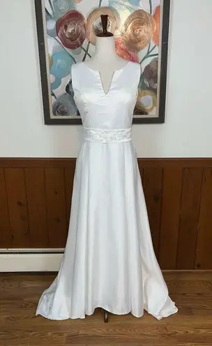 None Beautiful Boutique Satin Wedding Gown!