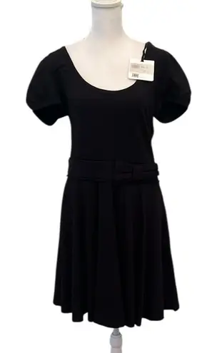 NWT Red Valentino szXL LBD with puff sleeves banded waist a bow and lacy trim Black Size XL