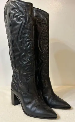 Schutz Maryana Block Western Boot in Black Size 6