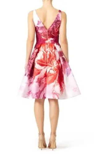 ML MONIQUE LHUILLIER Pink White Floral V
