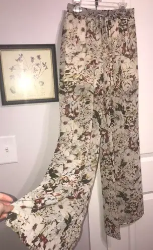Sheer Floral Pants Multiple
