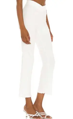 Camila Coelho Womens XXS Ivory Sophia Pants Cropped Flare New Ribbed
