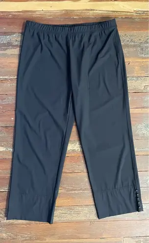 IC Collection Button Hem Slim Straight Crops Ankle Pants