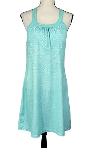 prAna Large Cantine Halter Dress Wicking Shelf Bra Padded Stretch Geometric