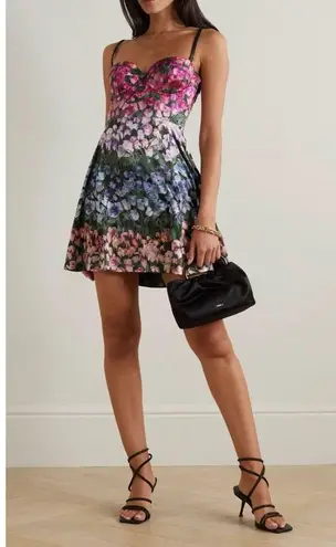 Fleur Du Mal silk bustier floral mini dress NEW Pink Size 0