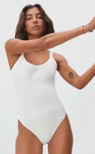 Everlane Ribbed White Bodysuit