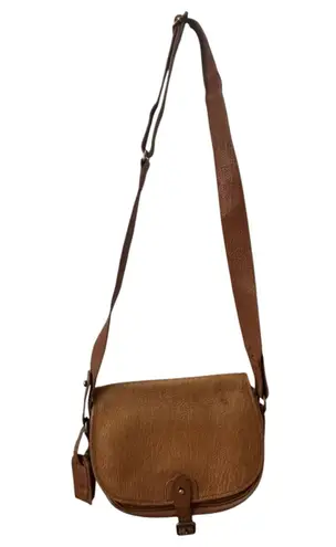 Polo Ralph Lauren Vintage Distressed Brown Leather Saddle Crossbody Purse