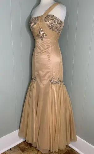 Clarisse  Champagne Mermaid Chiffon Evening Gown Wedding Prom Dress 8~Runs Small