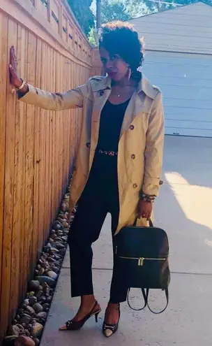 B&S fashion wear woman’s tan trench coat size Large