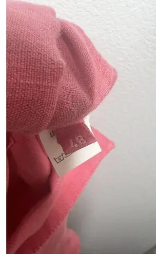 120% Lino 3 Piece Linen Set Top Tank Skirt 46/48 Pink Midi Vintage Embroidered Size undefined