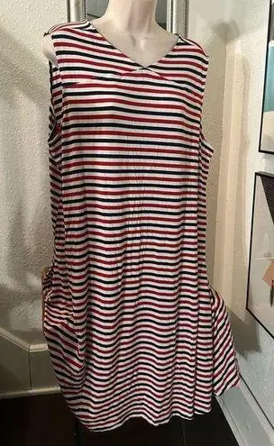 Terra & Sky Women's Plus Size Everyday Sleeveless Swing Dress With Side Pocket