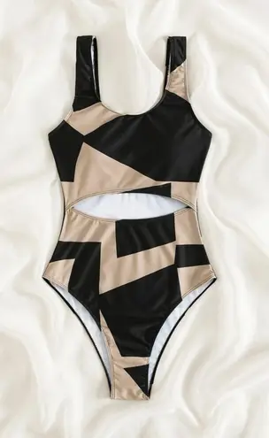 SheIn Colorblock Cut-Out One Piece Swimsuit