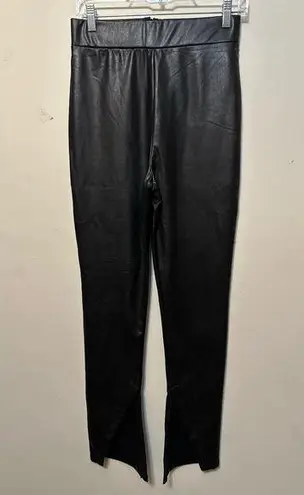 Avec Les Filles Avec Les Filles Anthropologie NWT Faux Vegan Leather Slit Leggings Black Small